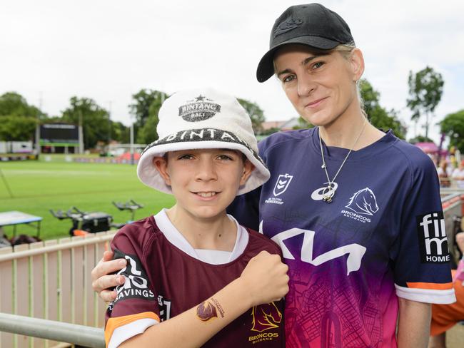 Kai and Kayla Malpress at the Brisbane Broncos Captain's Run and Toowoomba Fan Day at Toowoomba Sports Ground, Saturday, February 15, 2025. Picture: Kevin Farmer