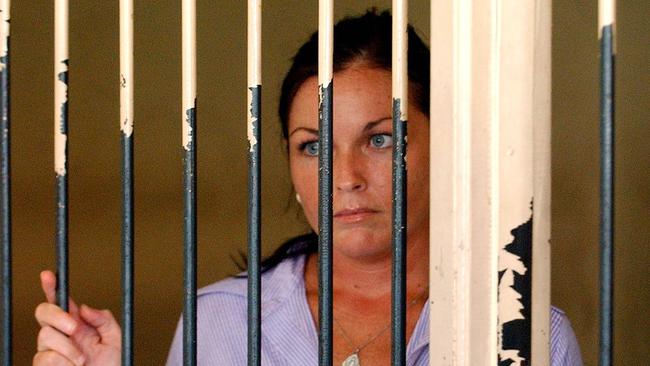 Schapelle Corby in April 2005 at the holding cells at the Denpasar District Court. Picture: AAP Image/Mick Tsikas