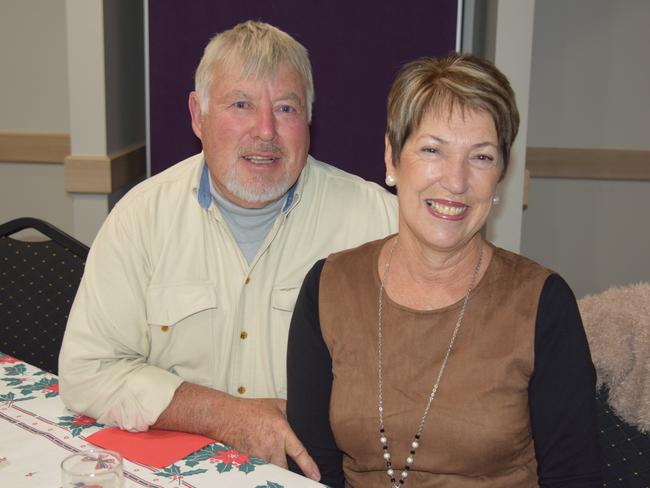 Bud Quirk (left) and Judy Nielsen at the Welcome to Warwick Poetry and Comedy Breakfast for Jumpers and Jazz in July.