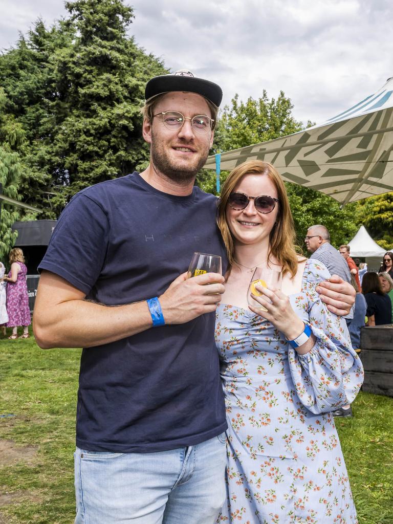 Bryn Williams and Nat Gillon. TAS Wine Festival. Picture: Caroline Tan