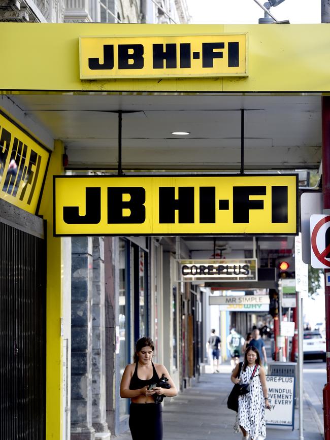 Australian JB Hi-Fi stores enjoyed sales growth of 9.1 per cent to $3.59bn. Picture: Andrew Henshaw