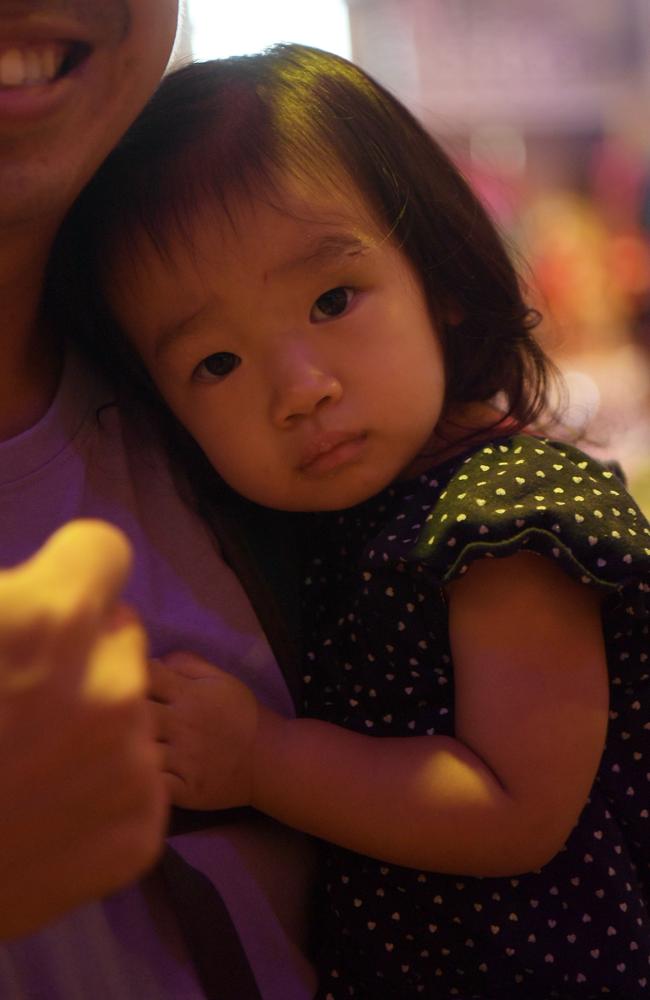 Hannah Lee tuckered out at the Festival of Us celebrations on Australia Day 2023. Picture: (A)manda Parkinson