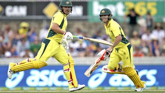 Australia openers Aaron Finch and David Warner.