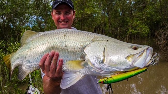 The green 17A bomber worked its magic as the barra went nuts for the lure.