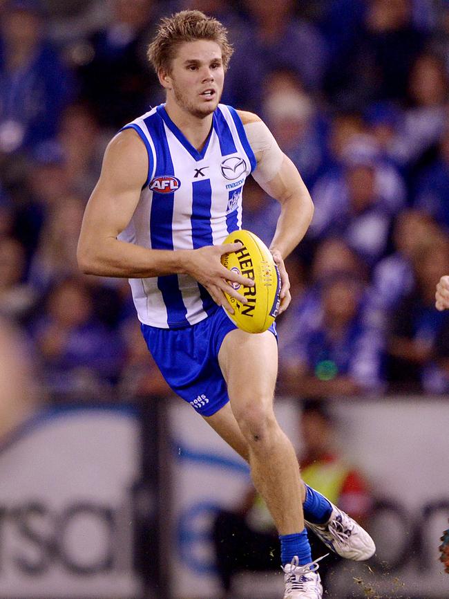 Taylor Hine during his days at North Melbourne. Picture: COLLEEN PETCH