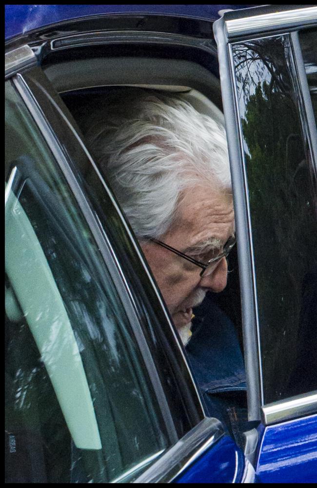 Rolf Harris arrives at his home in Maidenhead today. Picture: Ben Stevens / i-Images