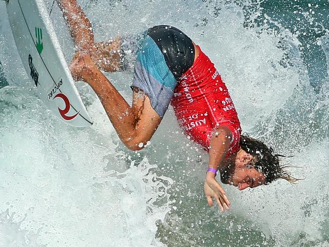 Central Coast surfer Matt Wilkinson in action competing in Round 2, Heat 24 of the Men's draw at the Australian Open of Surfing, Manly. Picture: Troy Snook