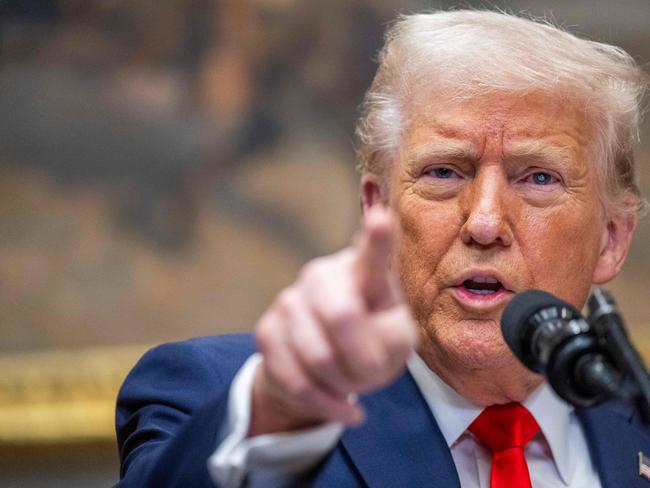 TOPSHOT - US President Donald Trump speaks in the Roosevelt Room of the White House in Washington, DC, on March 3, 2025. (Photo by ROBERTO SCHMIDT / AFP)