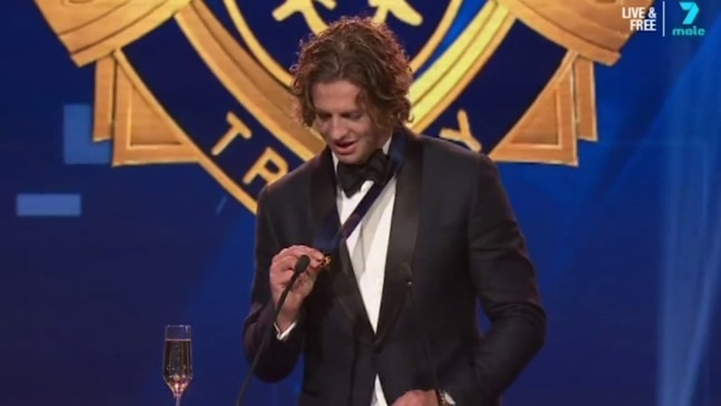 Nat Fyfe wins the 2019 Brownlow Medal (7 Network)