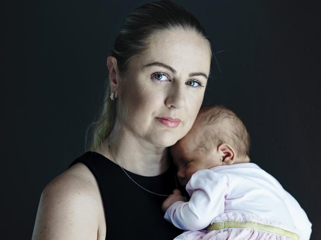 EMBARGO FOR TWAM 30 JUNE 2023. FEE MAY APPLY. Lori Atherton and her daughter Nina for story on breech birth, at home on the Gold Coast, 26 March, 2023. Photo: TWAM/Justine Walpole