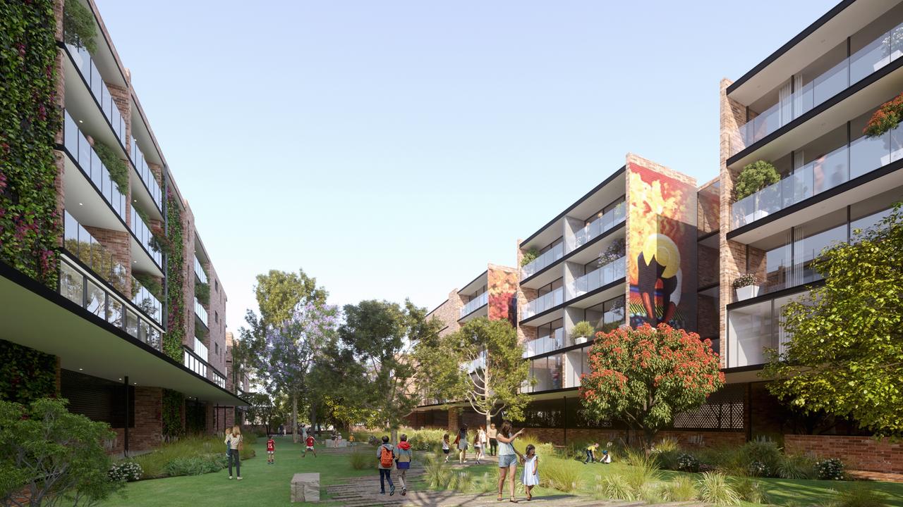 Artist impression showing one of the open spaces, planned for the $250m Locale development at the former Le Cornu site on Anzac Highway. Picture: Renewal SA