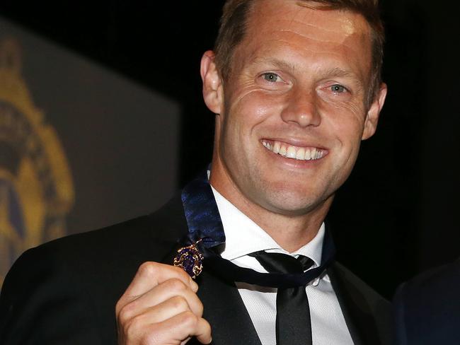 Sam Mitchell and Trent Cotchin with their medals after todays ceremony. Pic : Michael Klein