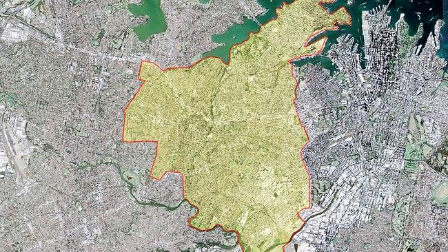 Concrete jungle: An aerial photo of the Inner West LGA. Image: Six Maps