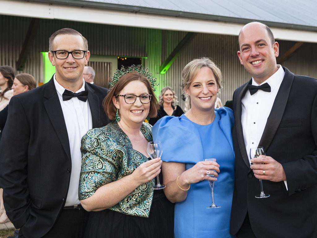 At LifeFlight Toowoomba Gala are (from left) Chris Smythe, Jess Smythe, Megan Boulus and Luke Boulus at The Goods Shed. Picture: Kevin Farmer