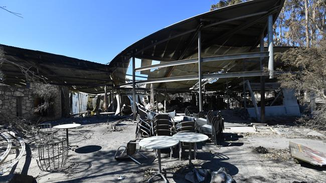 The Flinders Chase Visitors Office after bushfires swept through Kangaroo Island, southwest of Adelaide Picture: AAP