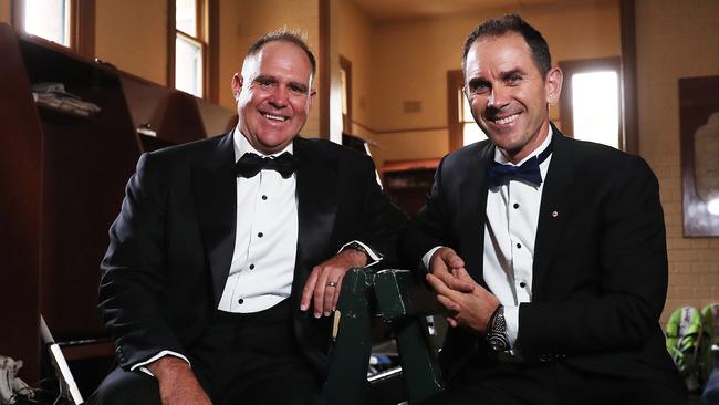 Justin Langer and Matthew Hayden back together for the Bradman Foundation dinner.