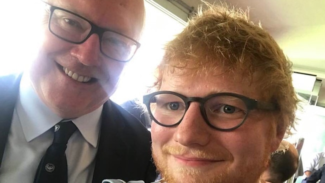 George Brandis and musician Ed Sheeran