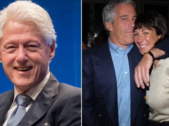 Bill Clinton,  Jeffrey Epstein and Ghislaine Maxwell. Picture: Getty Images