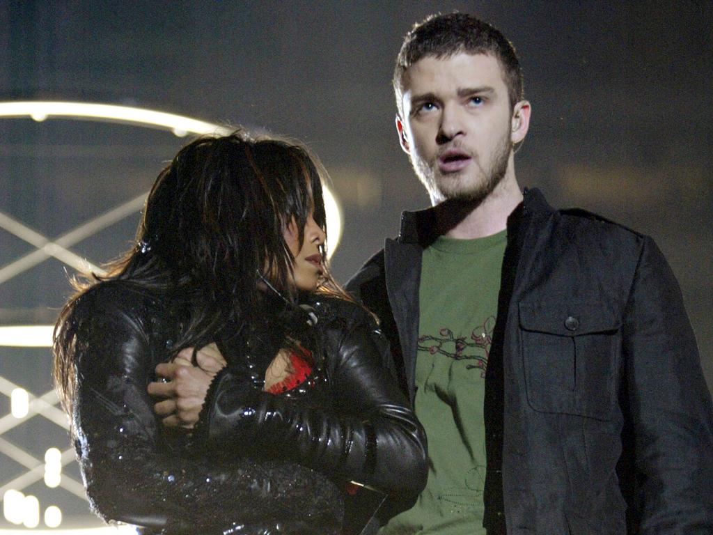 The moment Jackson and Timberlake realised what had just happened. Picture: Frank Micelotta/Getty Images