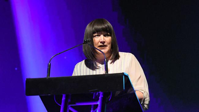 Rugby Australia CEO Raelene Castle got more than she bargained for at Thursday night’s John Elaes Medal awards night. Picture: Simon Bullard/AAP