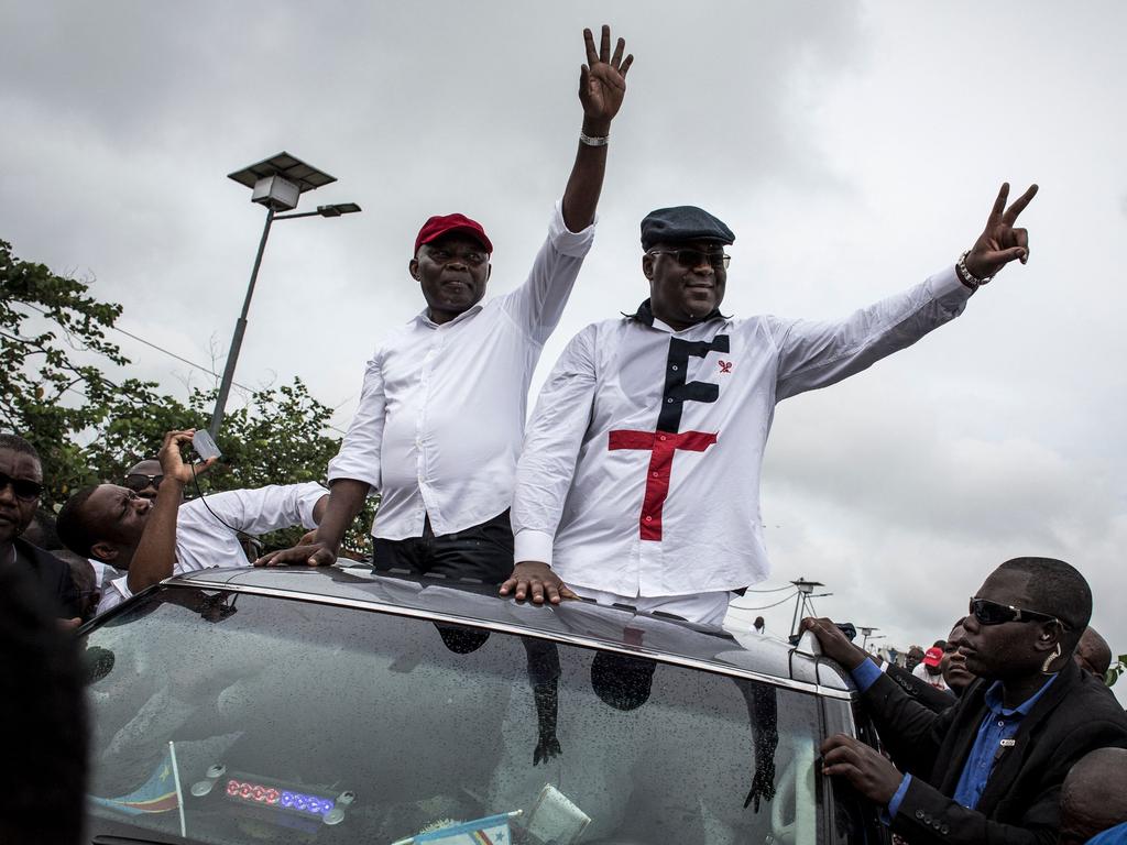 Felix Tshisekedi, right, and Vital Kamerhe campaigning in 2018. Picture: John Wessels/AFP