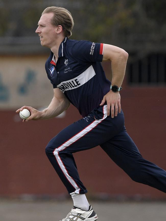 Yarraville captain Matthew Grose also found himself among the wickets. Picture: Andy Brownbill