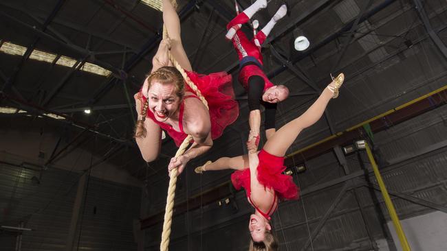 Megan White, Steen Shoar and Hannah Deal at the Fly Factory. Picture: Rob Leeson.