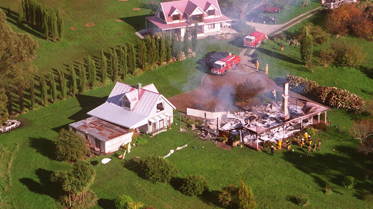 The charred remains of Seascape guesthouse after the siege had ended. Fire Picture: Supplied