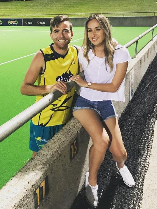 Kookaburras hockey player Jake Whetton and wife Sam are expecting a baby in October.