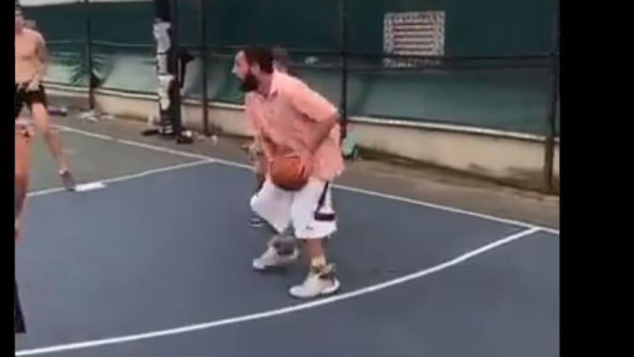 Adam Sandler Street Basketball Game Video Social Media Reaction Hollywood Star S Pick Up Game Goes Viral