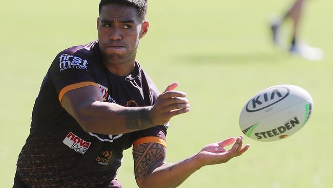 Broncos bosses have challenged Joe Ofahengaue to step up as a leader. Picture: Peter Wallis