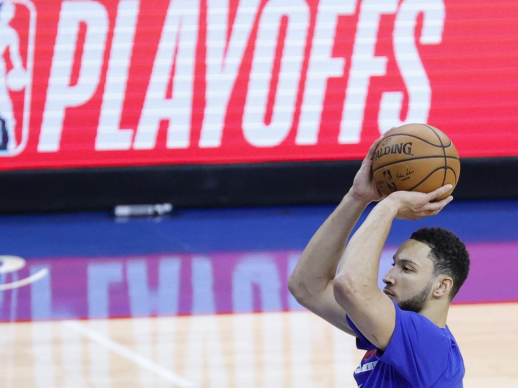 Ben Simmons has struggled from the free-throw line. Picture: Tim Nwachukwu/Getty Images.