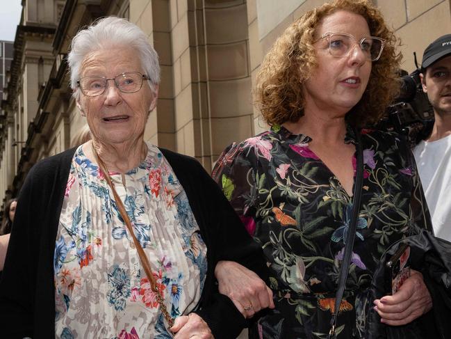 Robyn Hill with her daughter, Debbie, at the Supreme Court. Picture: Jason Edwards