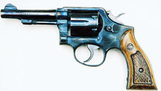 The Smith and Wesson .38 handgun used in the self-defence shooting of Williams hitman Andrew 'Benji' Veniamin during the gangland war.