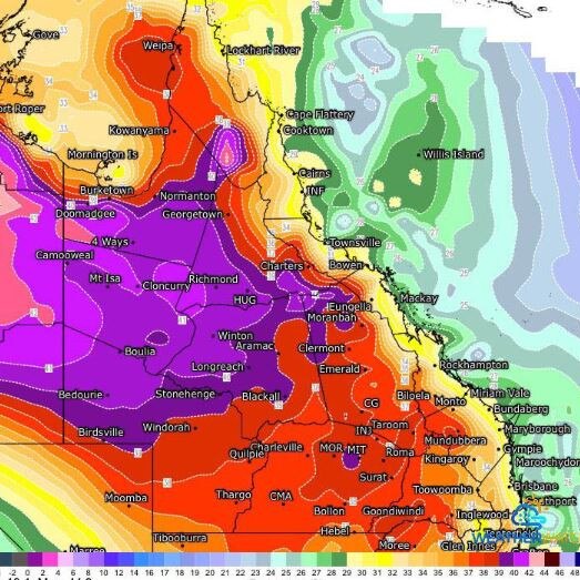 Heatwave conditions grip large parts of Queensland today. Picture: WeatherWatch