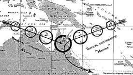 The path of the Cooktown cyclone in 1899.