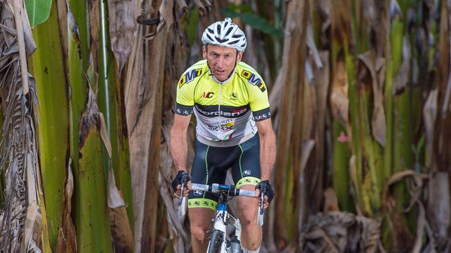 Zeno Baston, picture here in 2014 ahead of a cycling tour of Europe, has lived next to the Englands Road tip for more than 50 years. Photo Trevor Veale / Coffs Coast Advocate