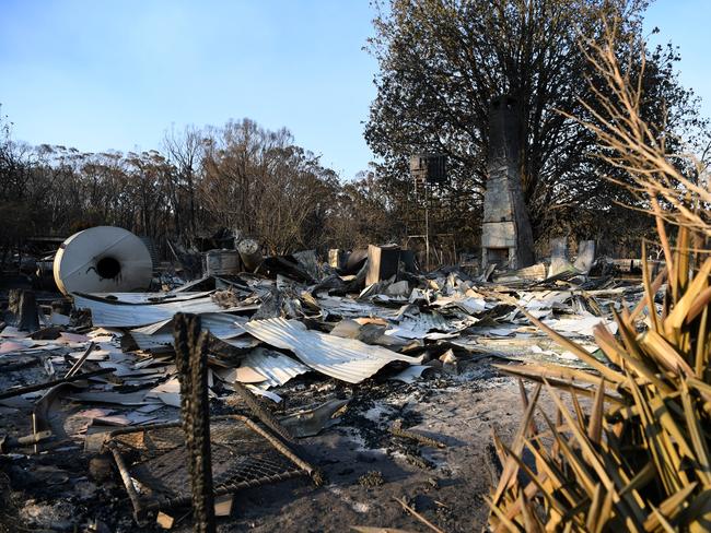 A house destroyed by a bushfire in Torrington, near Glen Innes.