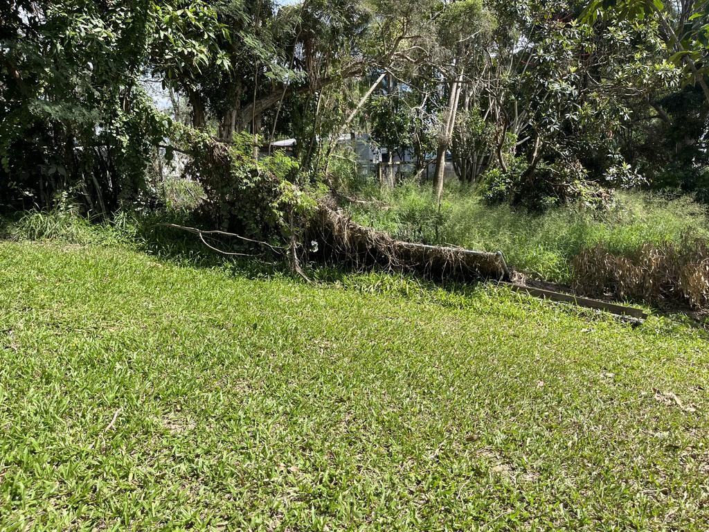 Fencing impacted by the erosion near Huntsville Caravan Park.