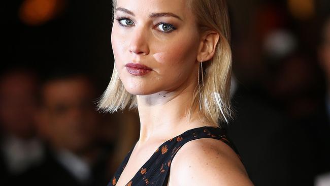 US actress Jennifer Lawrence arrives on the red carpet to attend the UK Premiere of the film 