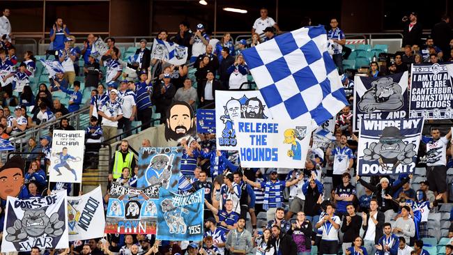 Bulldogs fans haven’t had much to cheer for in 2018... and probably won’t in years to come. Picture: AAP