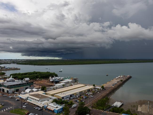 Top End afternoon storm system rolls into Darwin on Thursday afternoon. Picture: Pema Tamang Pakhrin