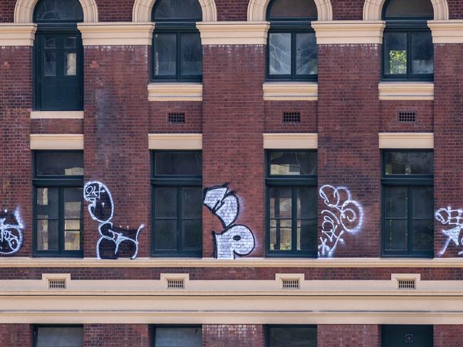 Flinders Street Station Graffiti. Picture: Jason Edwards