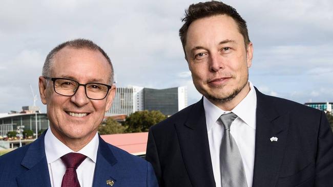 Jay Weatherill with Elon Musk.