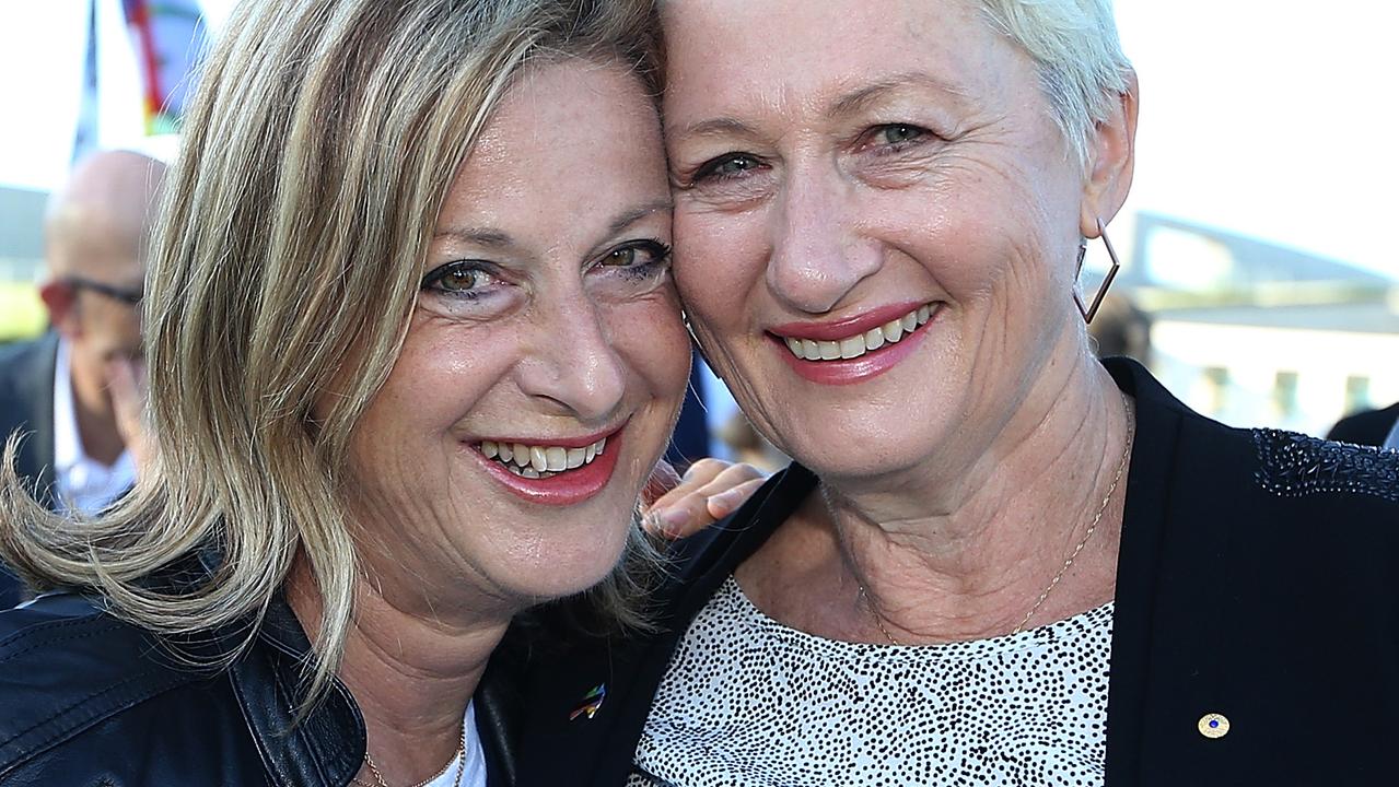 Dr Kerryn Phelps and her partner Jackie Stricker-Phelps. Pic: Kym Smith