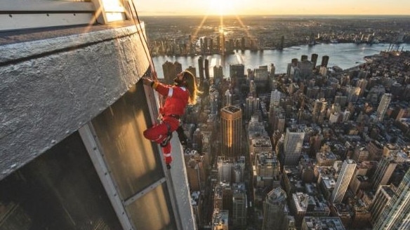 Jared Leto climbs the Empire State Building to announce Thirty Seconds to Mars world tour. Picture: Supplied