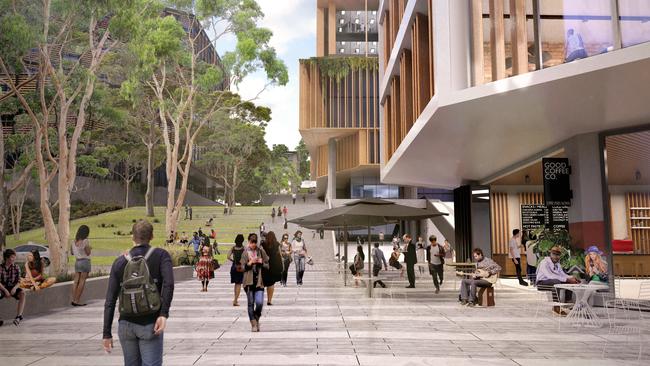 Part of the Flinders Square at the heart of the planned Flinders Village. Image: Flinders University.