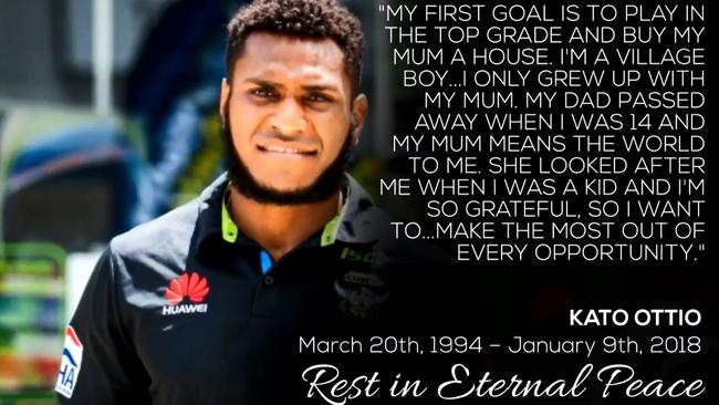 Kato Ottio was farewelled by thousands of mourners.