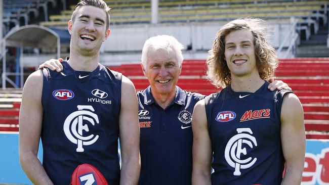 Kristian Jaksch and Mark Whiley were traded to Carlton in a deal which involved pick 7. Picture: Wayne Ludbey