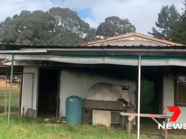 The shed where MacGill told police he was bashed.